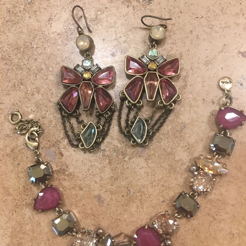 C& I- Artisan  bracelet & vintage earrings -